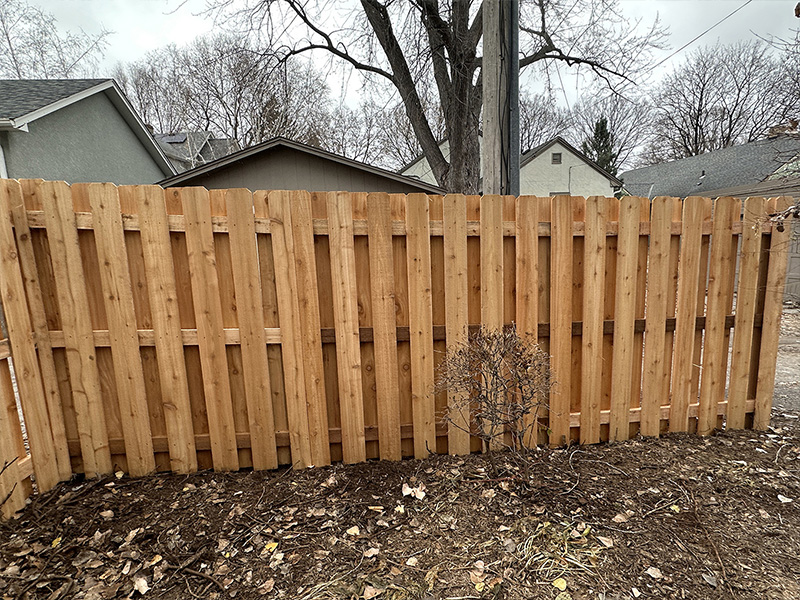 Madison Lake MN Shadowbox style wood fence